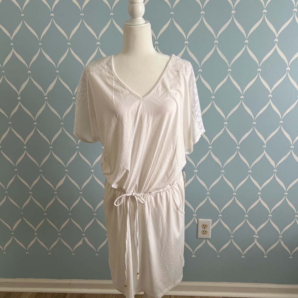 White Lace-Trimmed Dress